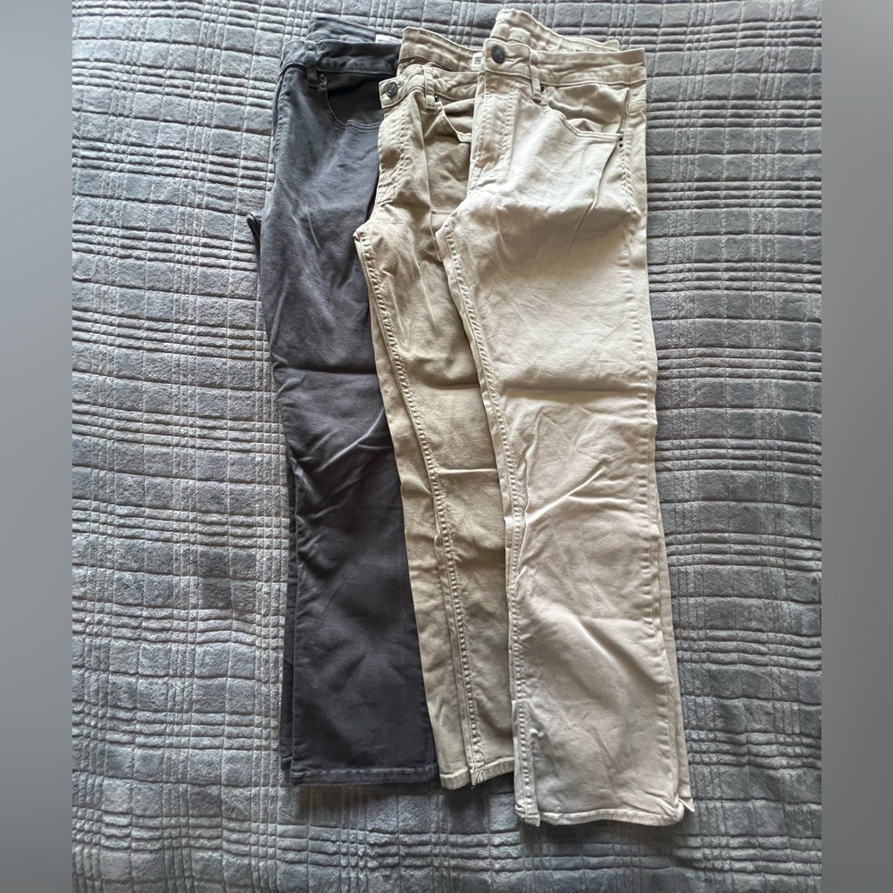 Buffalo David Briton, Set of 3 Casual Pants - Gray, Tan, Cream 34x32